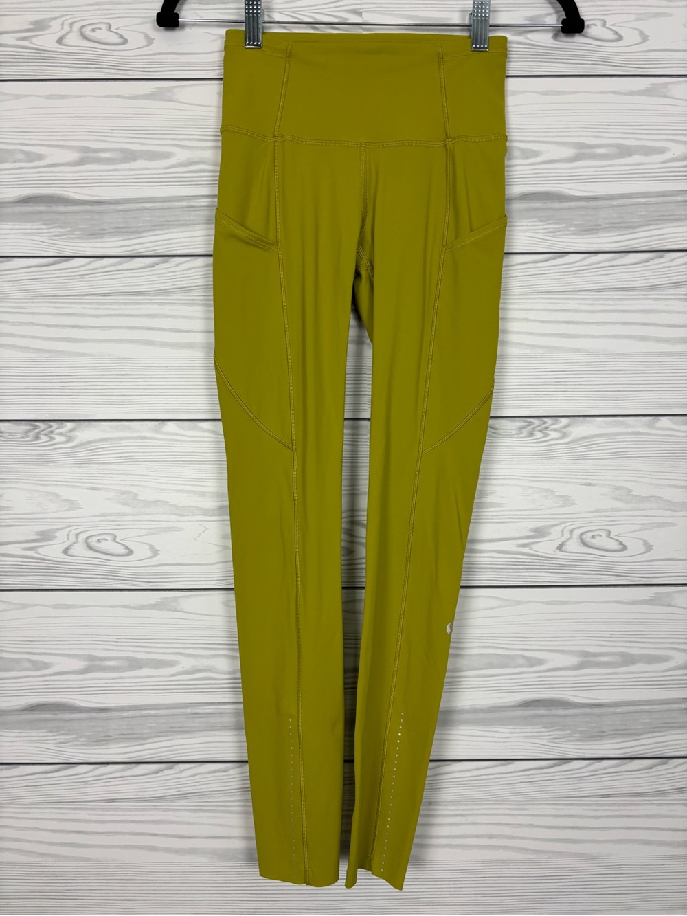 Lululemon Fast and Free Mid-Rise Tights golden lime size 2